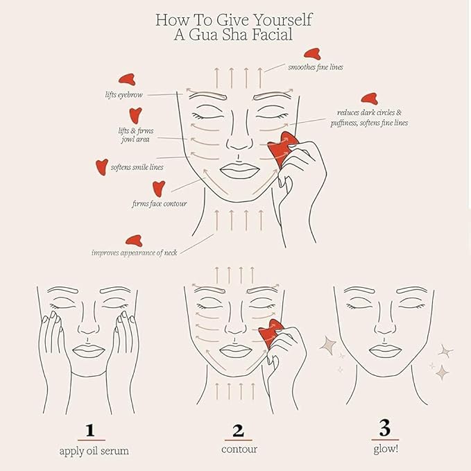 Ditind Rose Quartz Gua Sha Facial Tools, GuaSha - Image 6