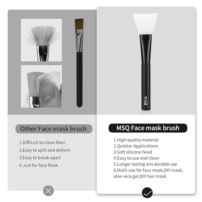 MSQ Silicone Face Mask Brush, Soft Facial Cleansing Scrubber, Facial Mask Brush - Image 5