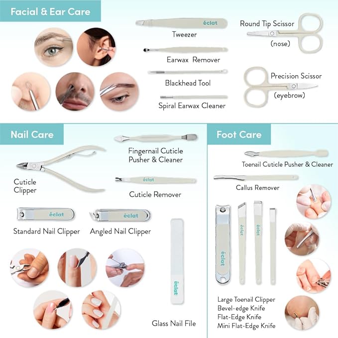 Éclat Manicure Pedicure Kit for Men & Women, Cuticle Pusher, Personal Care - Image 4