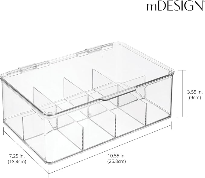 mDesign Plastic Divided First Aid Storage Box Kit - Image 4