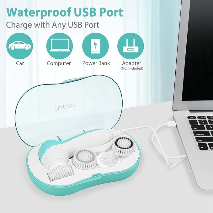 Rechargeable Facial Cleansing Spin Brush Set - Image 6