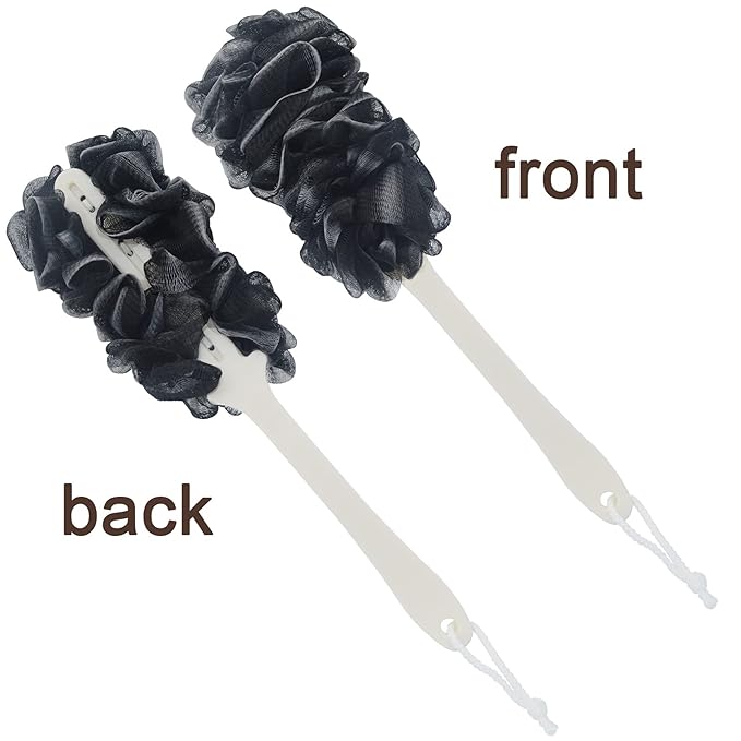 Back Scrubber for Shower, Loofah Long Handle Bath Body Brush, Soft Nylon Mesh - Image 2
