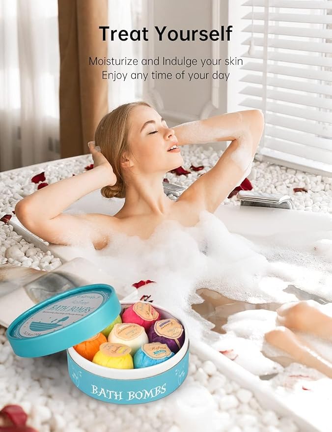 Aofmee Bath Bombs, Natural Handmade Fizzies Gift Set, Spa Organic Bathbombs - Image 6