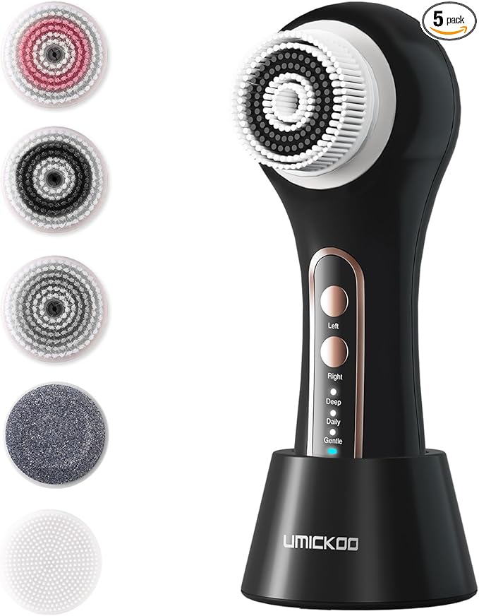 UMICKOO Electric Facial Cleansing Brush, 2-Way Rotating Face Scrubber by UMICKOO