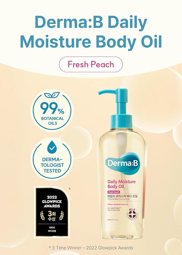 Derma B | Daily Moisture Body Oil | 99% Natural Argan & Sweet Almond Oil | - Image 2