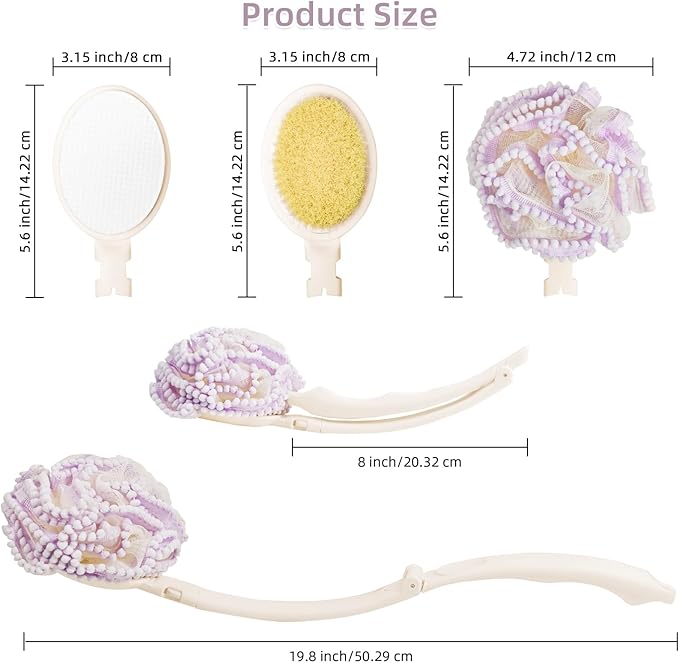 Loofah Sponge with Handle, Back Scrubber Brush - Image 4