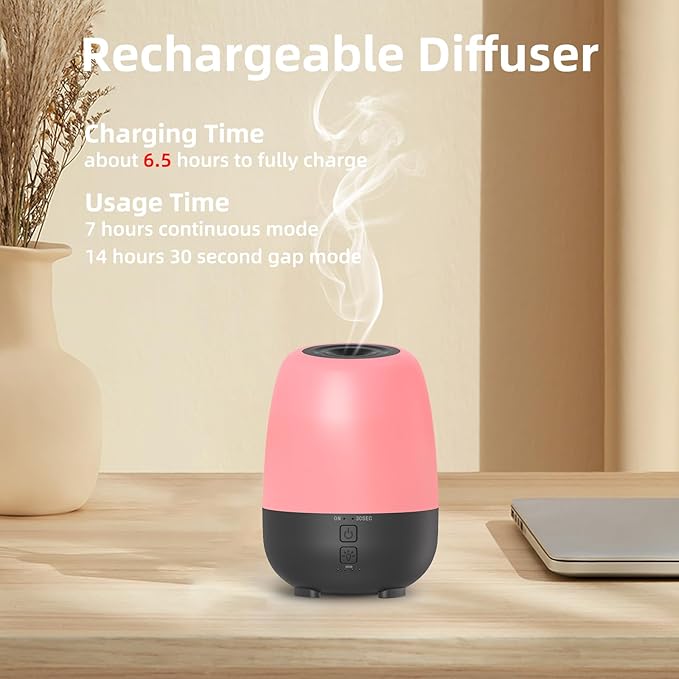 SEEDSEEL 150ML Cordless Essential Oil Diffuser, Built-in 6000mAH Rechargeable - Image 3