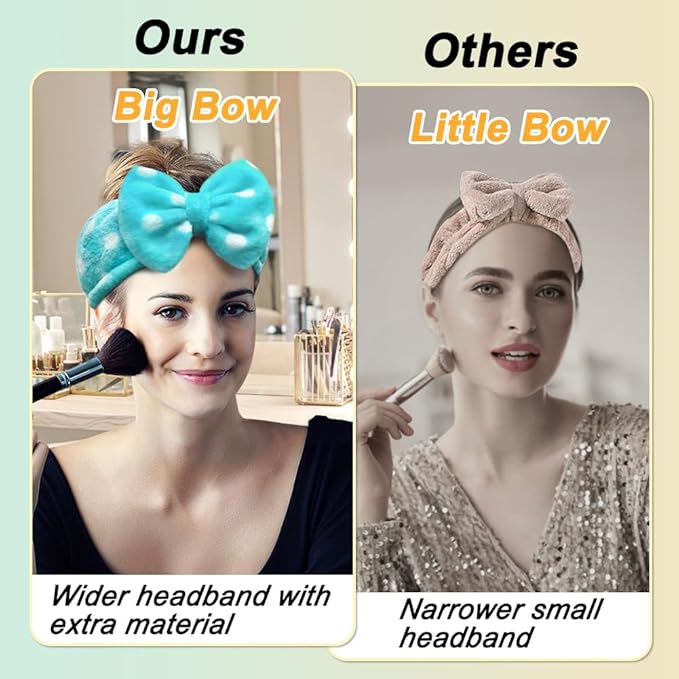 Shintop Sweet Super Soft Caroset Polka Dots Wash Cosmetic Headband Hairlace - Image 2