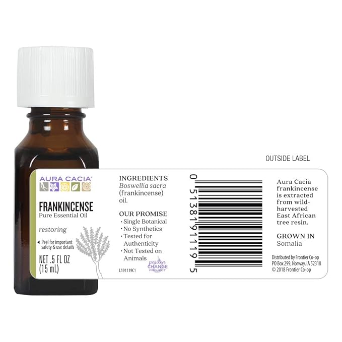 Aura Cacia Essential Oil, Meditative Frankincense, 0.5 Fluid Ounce, Packaging - Image 6