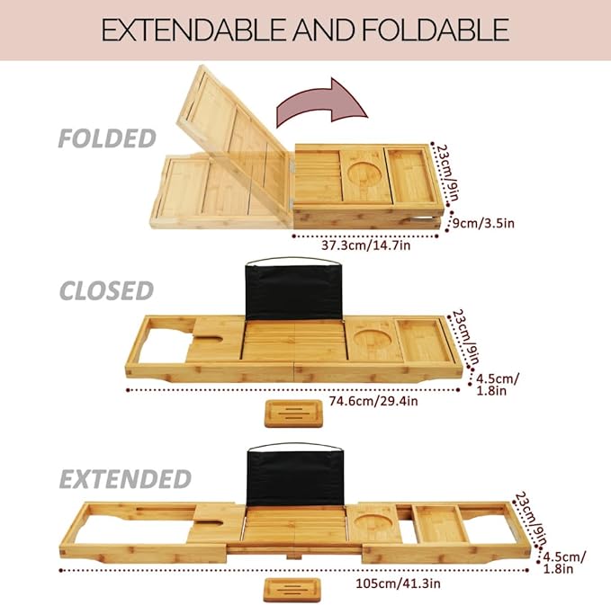 Foldable Bathtub Tray Caddy - Image 4