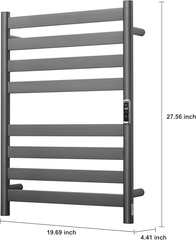 Heated Wall Mounted Electric Towel Warmer Rack, Timer & Temperature Control - Image 4
