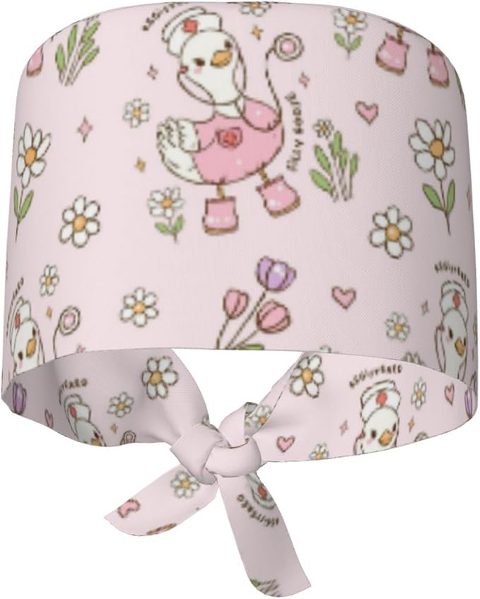 Adjustable Scrub Cap with Buttons & Sweatband, Working Hat with Elastic Tie Back - Image 9