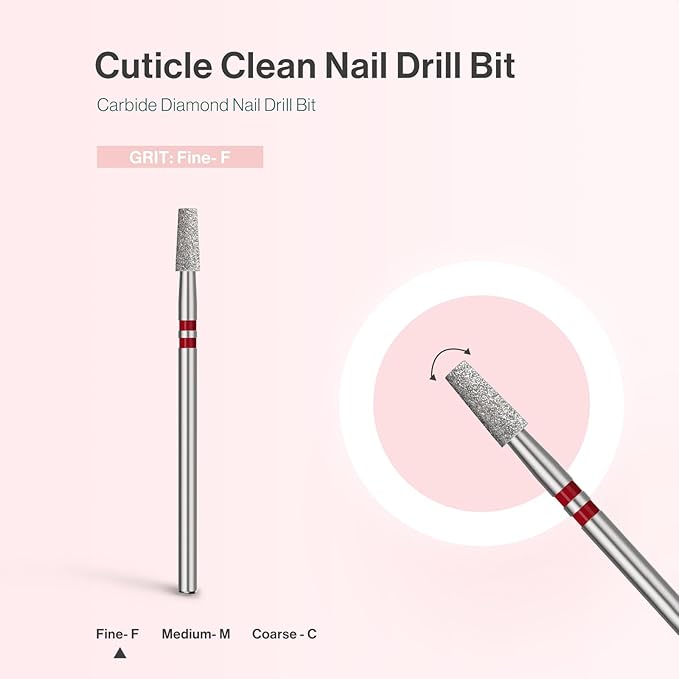 MelodySusie 3mm Short Tapered Barrel Cuticle Clean Nail Drill Bit 3/32'' - Image 4