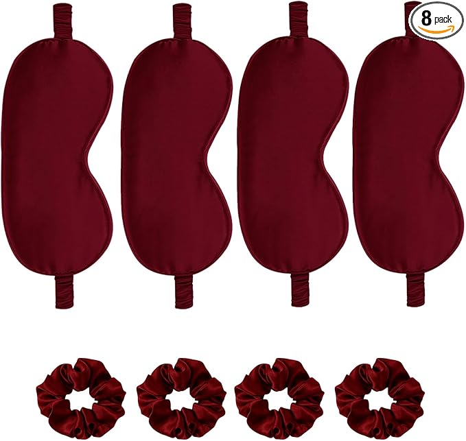 Satin Eye Mask 8Pcs Silk Sleep Masks Silky Blindfold Eyeshade Blackout Eyes by WJingYiJia
