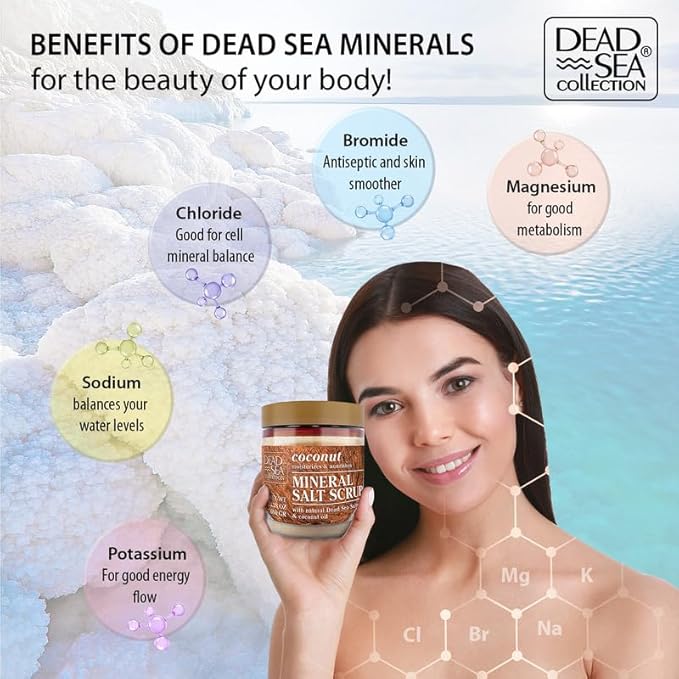 Dead Sea Collection Coconut Salt Scrub – Exfoliating Body Scrub - Image 4