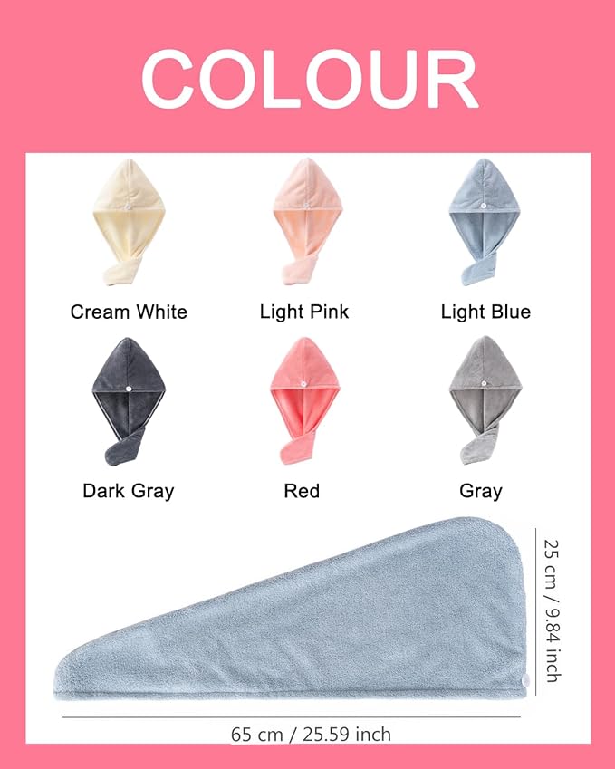 Lumimi Bath Pre Dry Hair Towel 2 Pack - Image 7