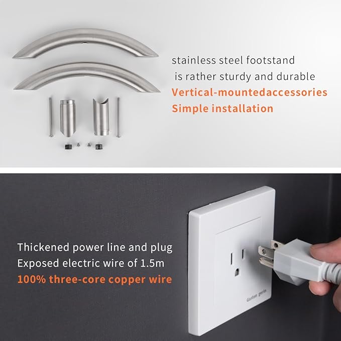 Freestanding Towel Warmer 10 Bars Plug-in Option 3 Working Modes Brushed - Image 4