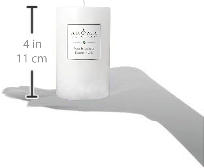 Aroma Naturals Patchouli and Frankincense Essential Oil White Scented Pillar - Image 3