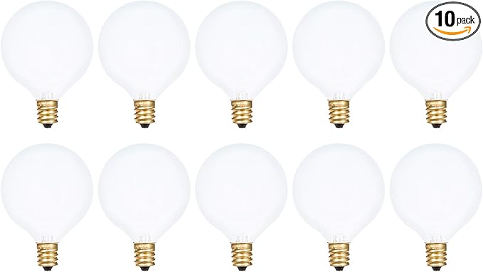 Simba Lighting Small Globe G16.5 Round Bulb 25W E12 Candelabra Base by SimbaLighting