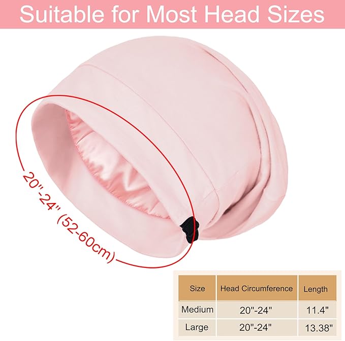 Satin Bonnet for Sleeping Night Cap, Adjustable Satin Lined Silk Bonnets Sleep - Image 5