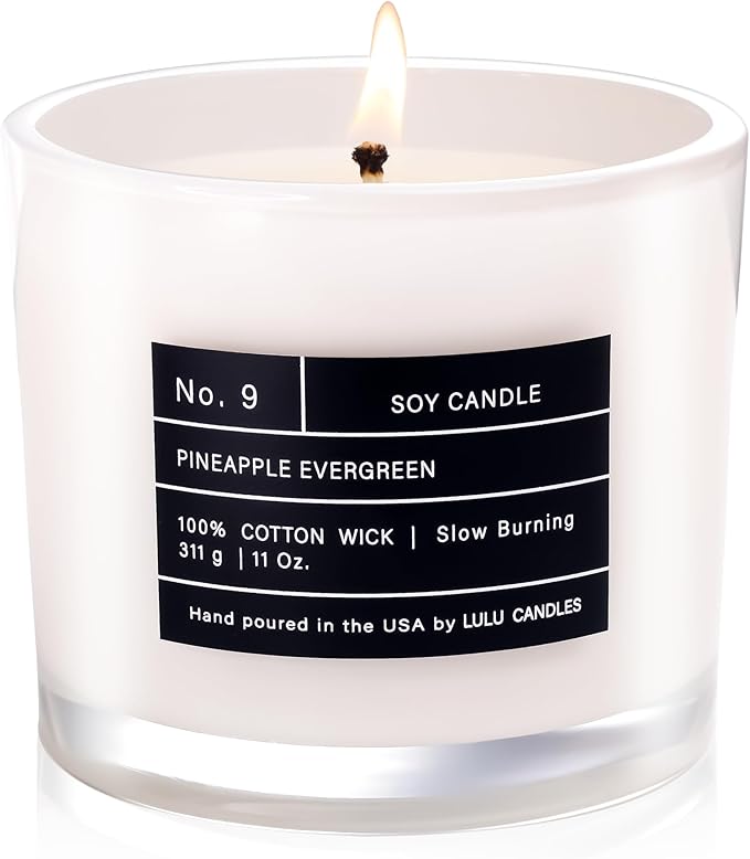 Lulu Candles | Pineapple Evergreen | Luxury Scented Soy Jar Candle | Hand by LULUCANDLES