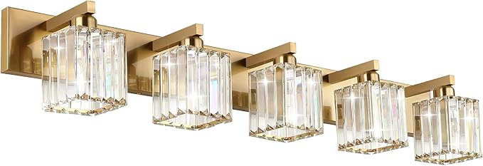 Aipsun Bathroom Vanity Lights Fixtures Crystal Vanity Light 5 Light Modern by Aipsun