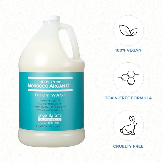 Ginger Lily Farms Salon Formula 100% Pure Morocco Argan Oil Body Wash - Image 5