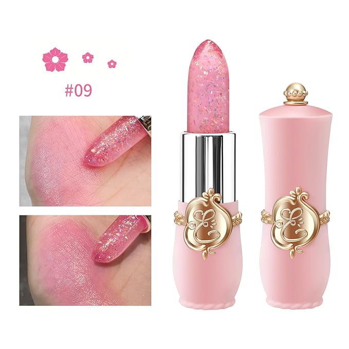 BestLand 6 Pcs/Set Flower Jelly Lipstick Set Temperature Change Moisturizer - Image 7
