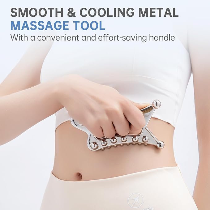 Metal Body Gua Sha Tool, 5 in 1 Muscle Scraper Tool, Lymphatic Drainage Massager - Image 3