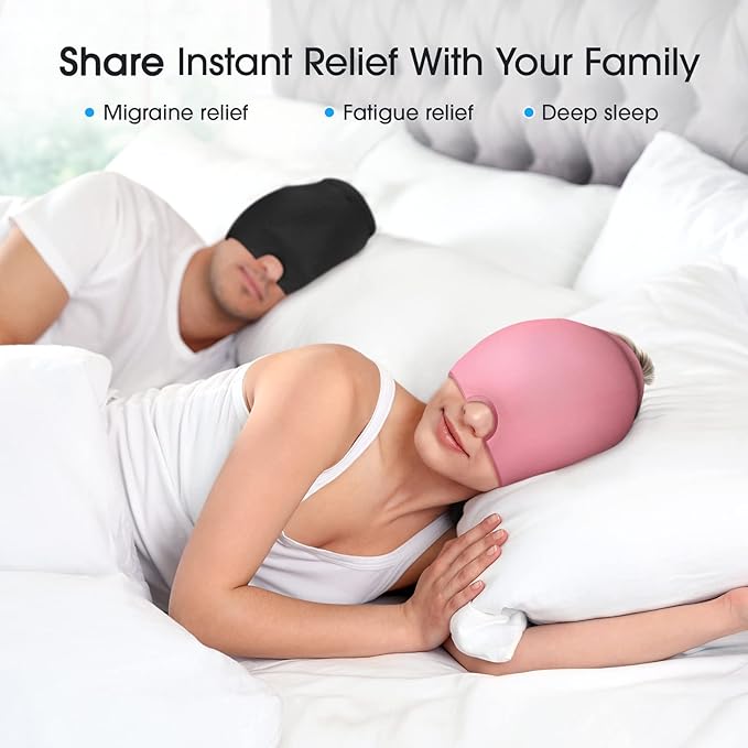 ONLYCARE Migraine Relief Cap, Soothing Migraine Mask, Upgraded Odorless Gel Ice - Image 6