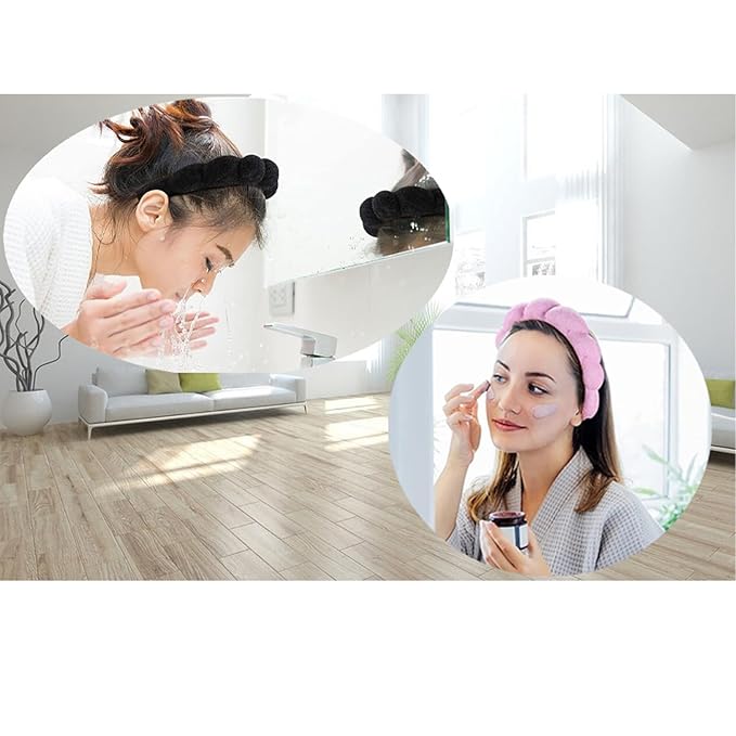 Spa Headbands for Washing Face Makeup Skin Care Headband Women Bubble Facial - Image 5