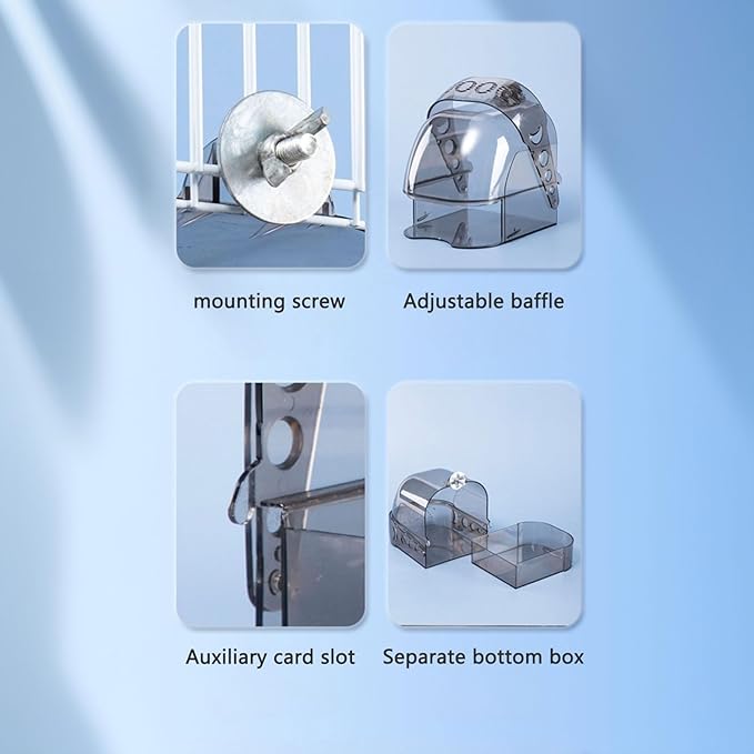 Bird Bath for Cage with Pull-Out Drawer, No-Mess Enclosed Tub for Budgie - Image 4