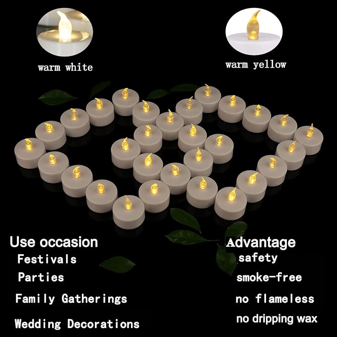 JUNPEI 24Pack Battery Tea Lights LED - Image 5