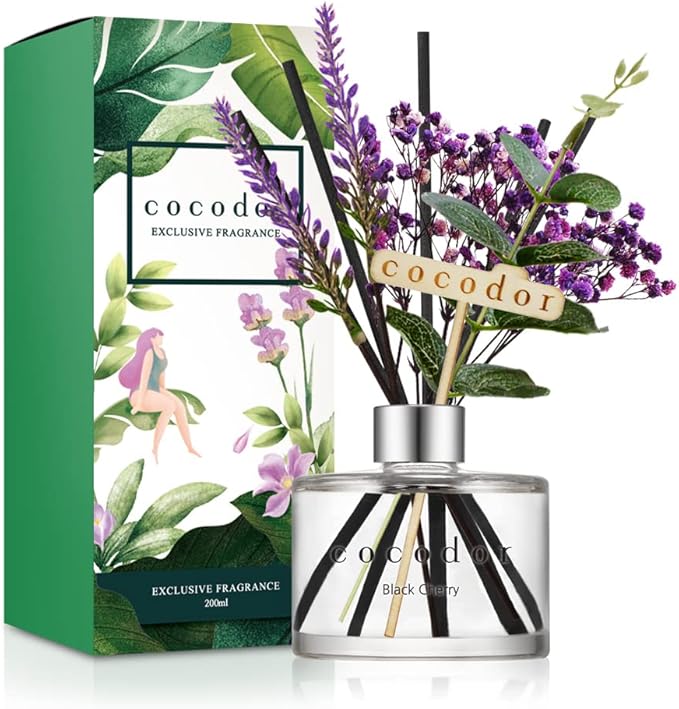 COCODOR Lavender Reed Diffuser/Black Cherry / 6.7oz / 1 Pack/Home Decor & by COCODOR