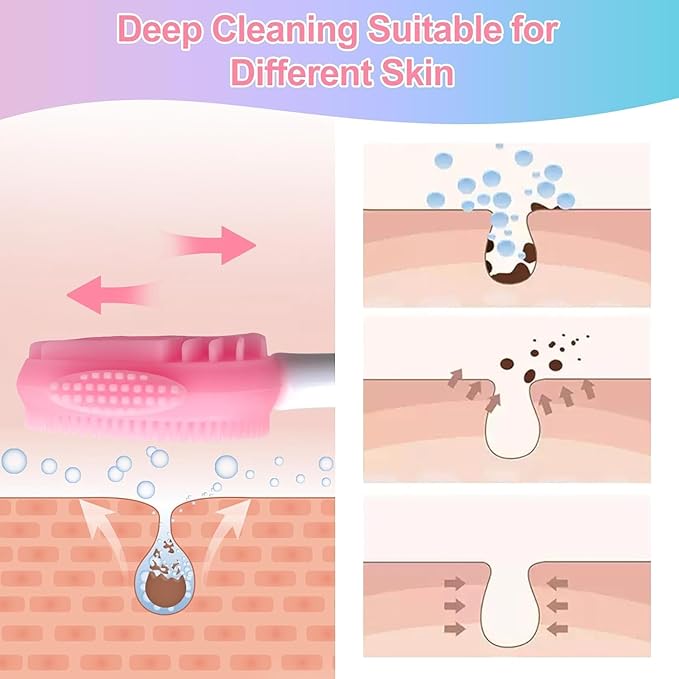 MUIIGOOD 2pcs Silicone Face Scrubber Face Mask Brush Exfoliating Lip Cleansing - Image 3
