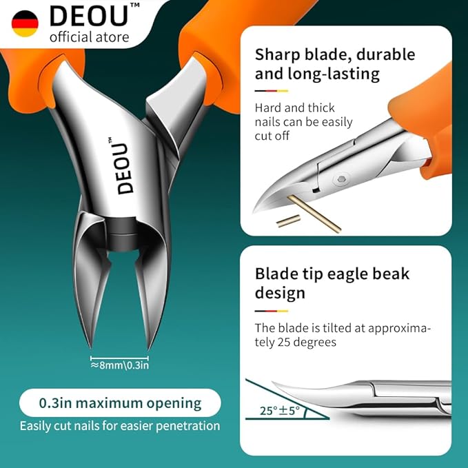 DEOU Podiatrist Toenail Clippers Ingrown Toenail Tools - Image 3