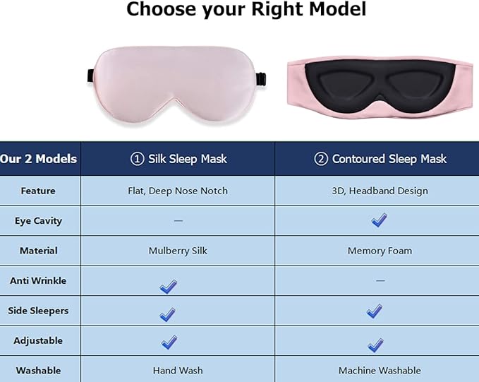 Alaska Bear Natural Silk Sleep Eye Mask Pink, Back Black - Image 4