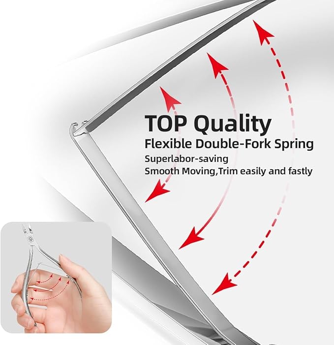 Cuticle Trimmer 3/4 Jaw Extremely Sharp Cuticle Nippers Scissors Stainless - Image 4