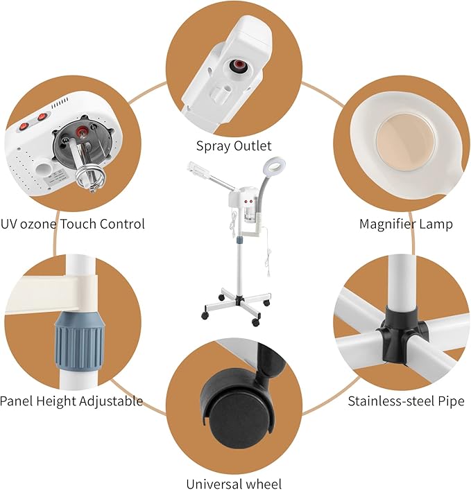 2 in 1 Facial Steamer with 3X Magnification Light, Deep Cleaning - Image 5