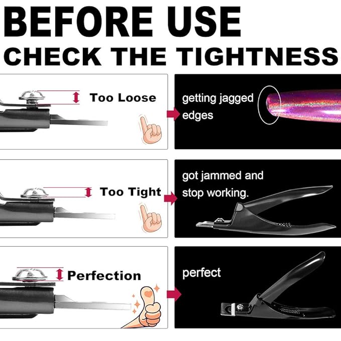 Black Premium Adjustable Stainless Steel Artificial Acrylic Fake False Nail Tip - Image 3