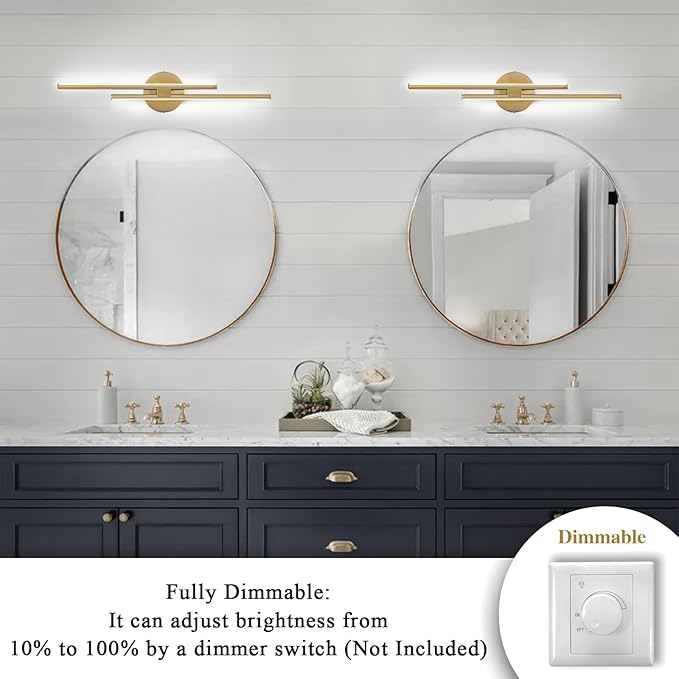 EDISLIVE Dimmable Modern LED Vanity Light Fixtures Bathroom Vanity Wall Lighting - Image 3