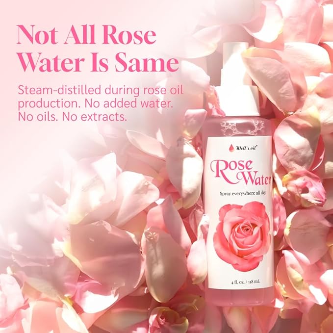 Well's Oil Rosewater Face & Hair Mist Spray | Floral Rosewater Hydrosol | - Image 4