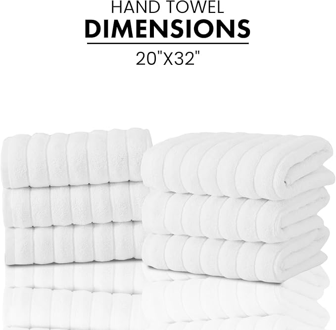 Classic Turkish Towels CTT Premium 6 Piece Hand Towels Set, 100% Turkish Cotton - Image 5