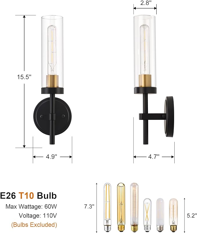Hardwired Wall Sconces Set of Two, Modern Farmhouse Wall Mount Lights - Image 6
