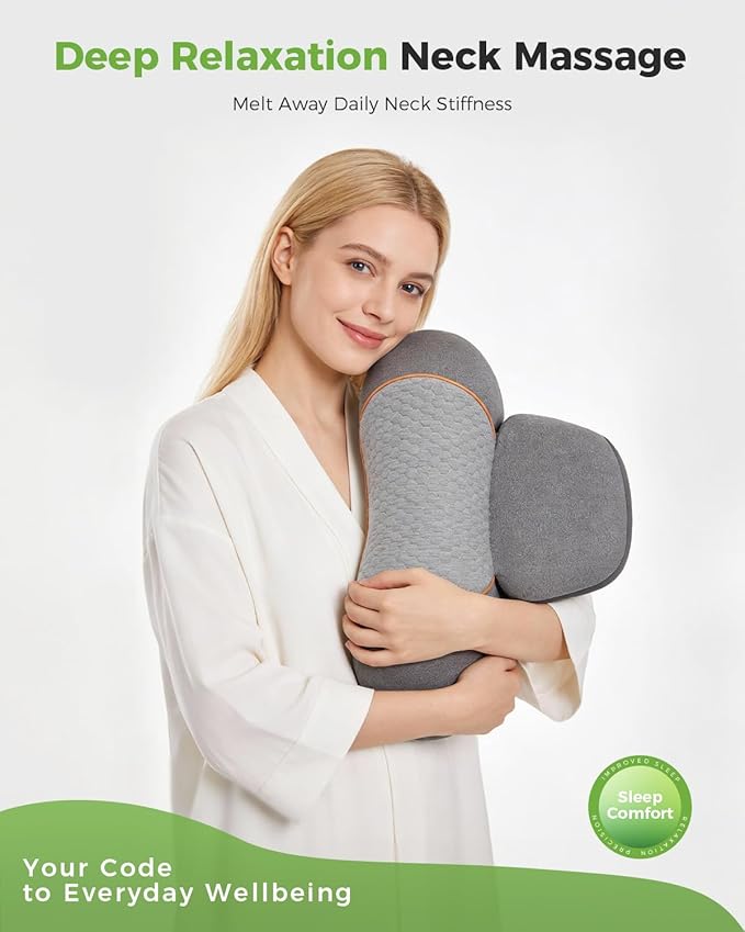 3-in-1 Neck Massager Pillow for Pain Relief Deep Tissue - Image 2
