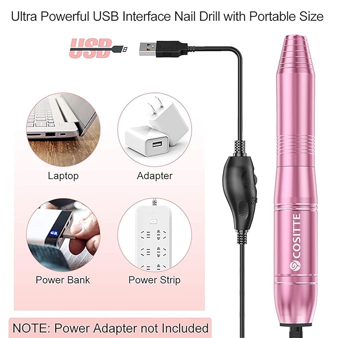 COSITTE Electric Nail Drill, USB Electric Nail Drill Machine - Image 2