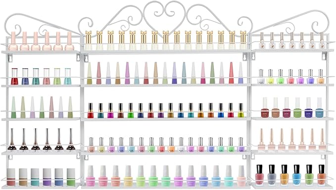 5 Tiers Wall-Mounted Nail Polish Storage Racks Metal Nail Polish Holder by Unknown