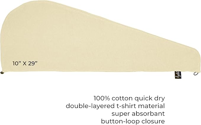Elizabeth Roberts 100% Cotton T Shirt Hair Towel Wrap Plopping Essential Turban - Image 3