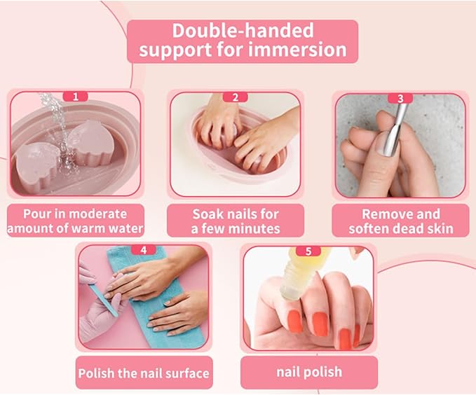 Silicone Hand Soaking Bowl for Nail Art & Manicures – Foldable, Dual Hand Spa - Image 4