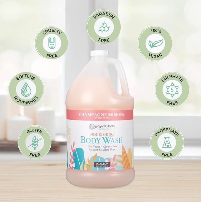 Ginger Lily Farms Botanicals Nourishing Body Wash, Champagne Mimosa, 100% Vegan - Image 4